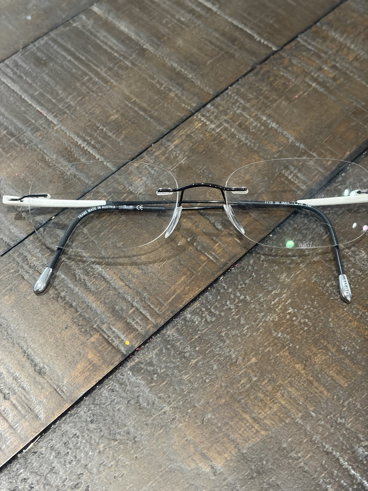 Silhouette 7799 6051 Black Rimless Metal Eyeglasses Frames 50-19 145