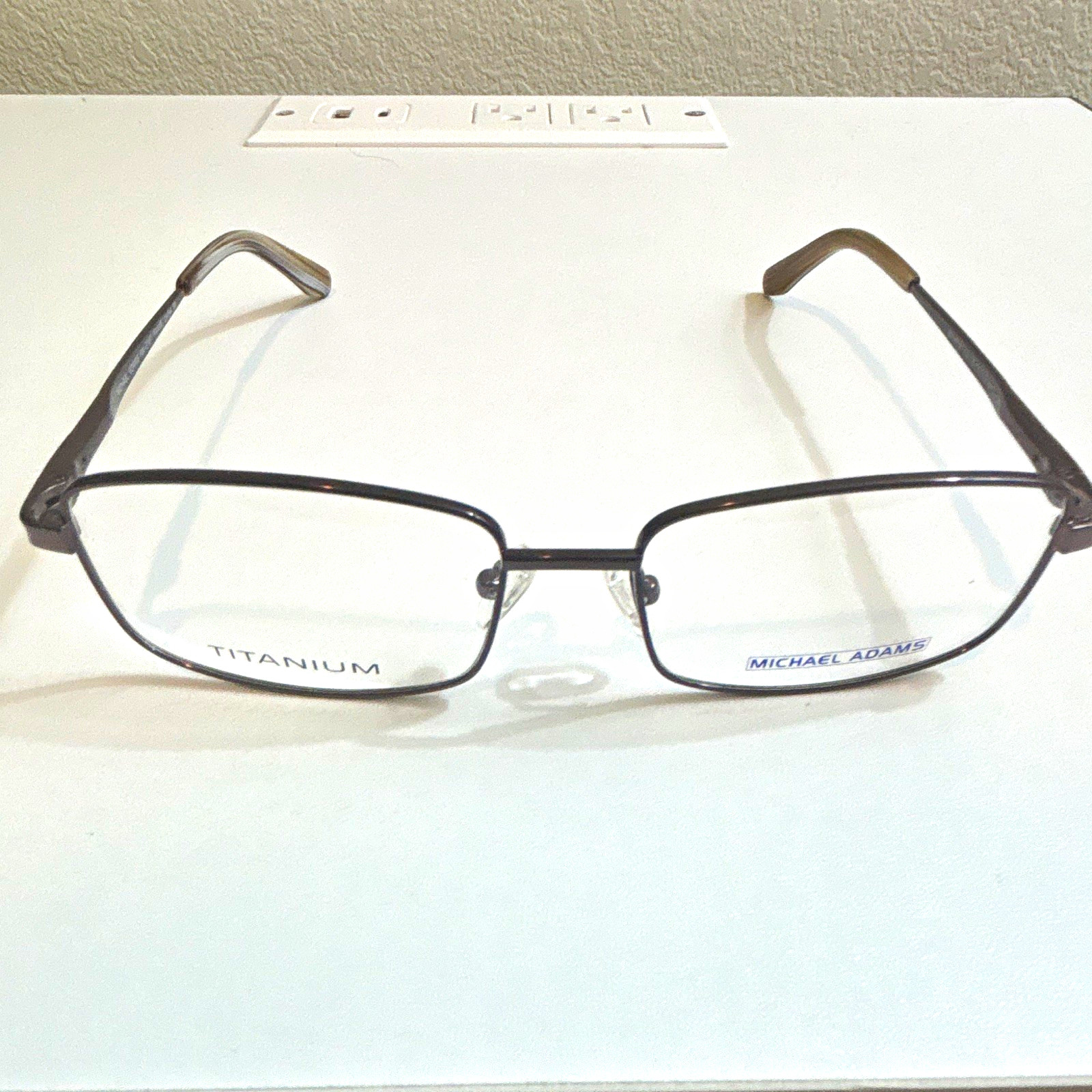 Michael Adams MA-619T Titanium Full Rim Eyeglasses Brown Unisex Adults 53-18-140