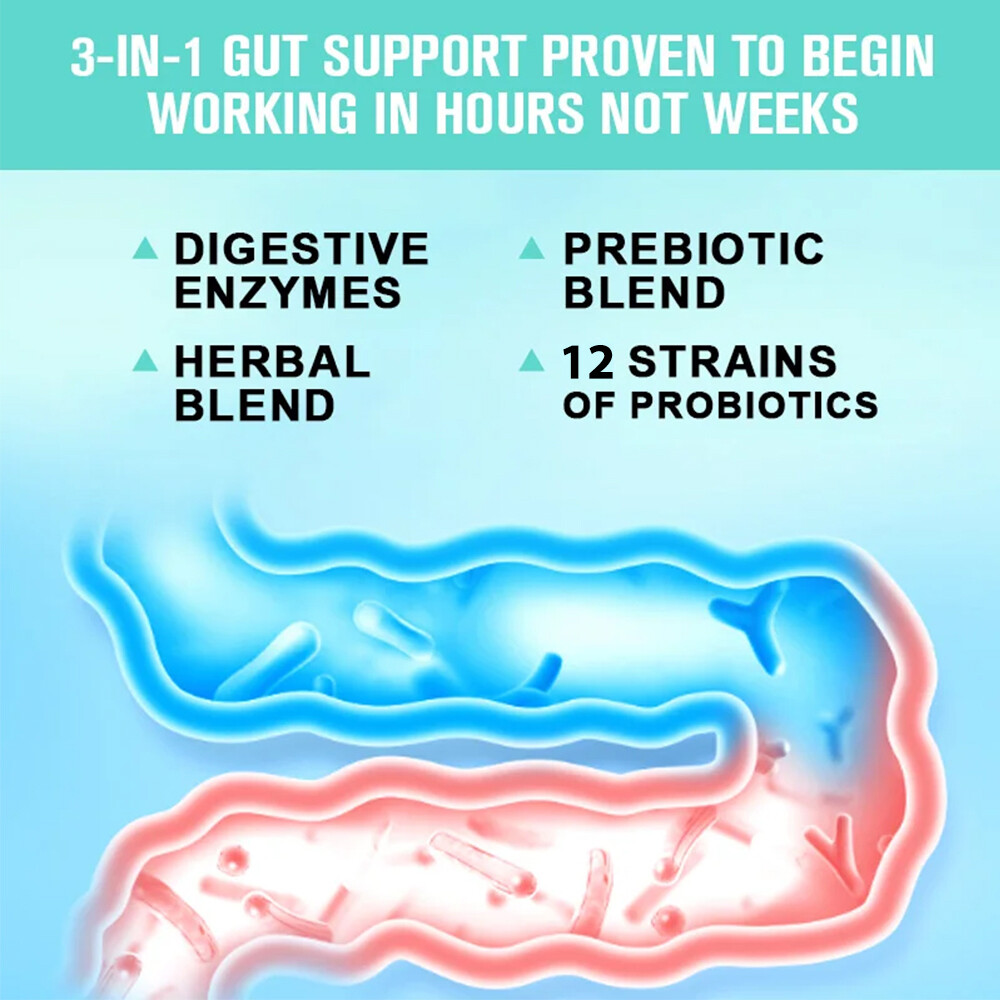 Digestive Enzymes w/ Prebiotic & Probiotics, Gas, Constipation & Bloating Relief