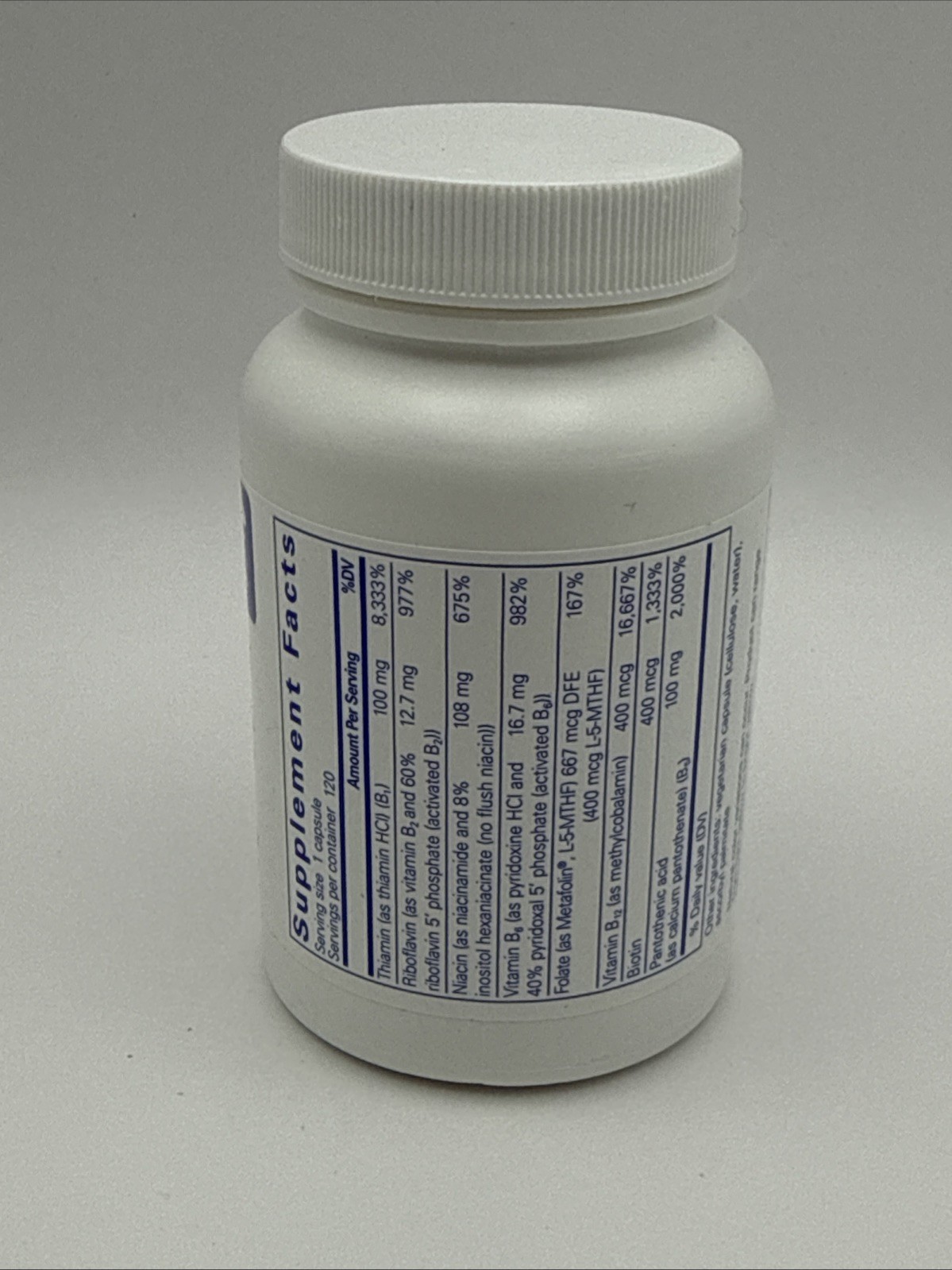 B Complex Plus 120 Capsules EXP 11/2028