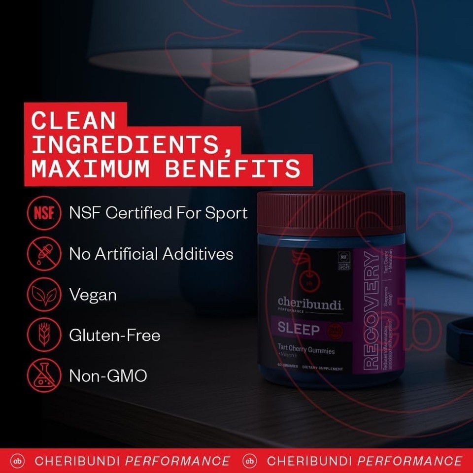 Cheribundi Performance Sleep Tart Cherry Gummies + Melatonin 60 Gummies Exp10/26