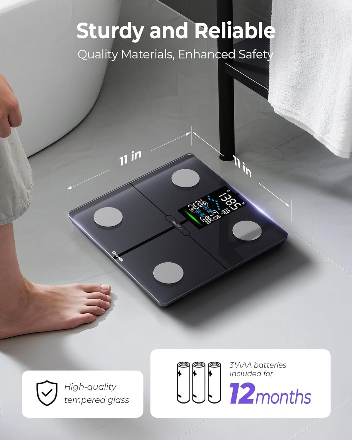 Smart Scale for Body Weight, Professional Bathroom Digital Scale with BMI, Body