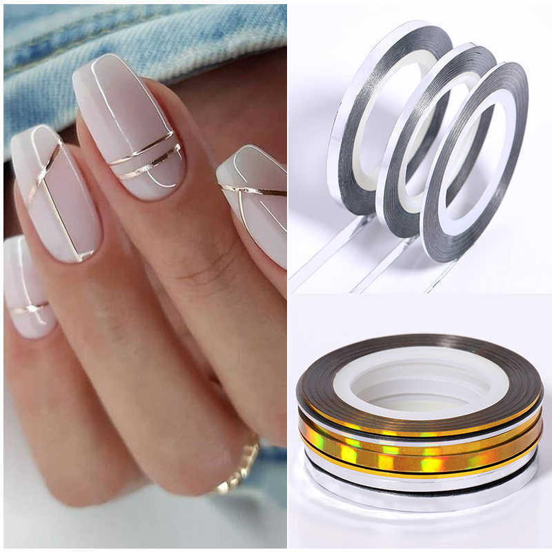 Gold Nail Striping Tape Nail Art Self Long Lasting PVC Easy Apply Stylish Roll