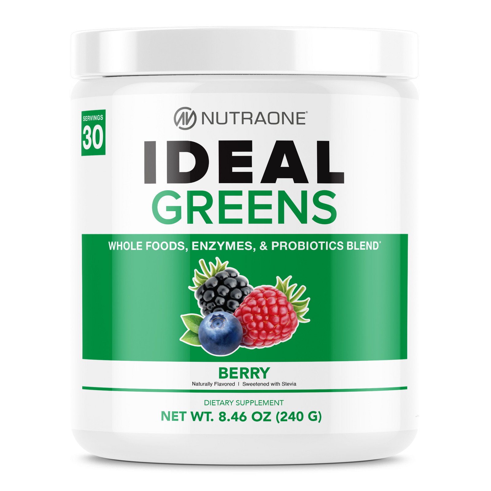 NUTRAONE NUTRITION IDEAL GREENS Antioxidant Whole Foods Enzymes Probiotics Blend