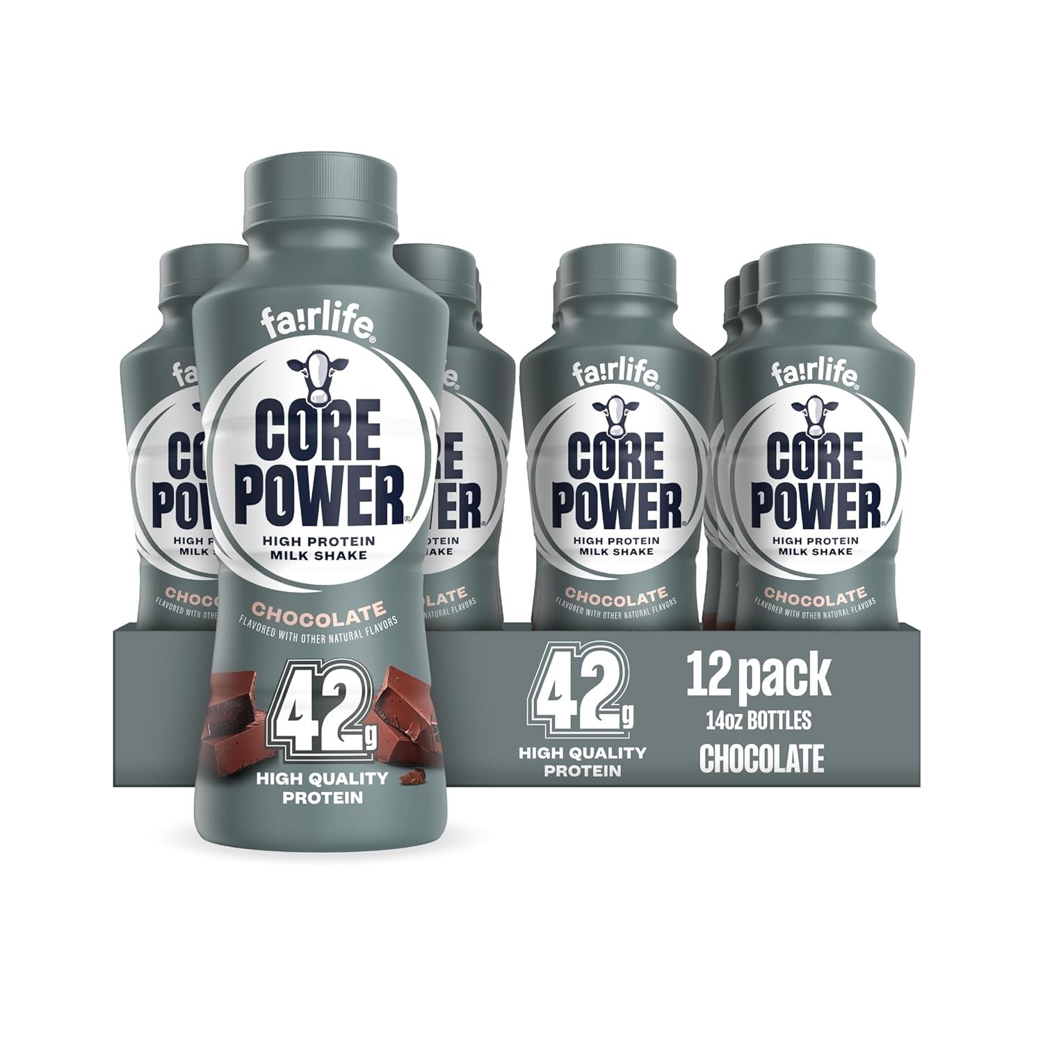 Core Power Elite High Protein Shake, Chocolate, 42g Bottle 12 pack Free Shipping
