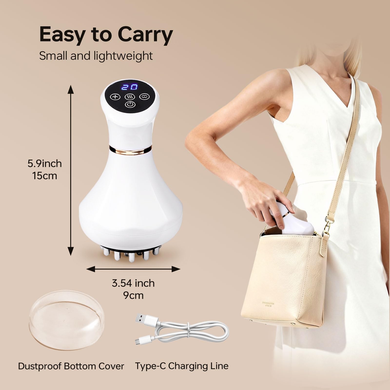 Fufadade Lymphatic Drainage Massager4-In-1 Electric Body Sculpting Brushhelps