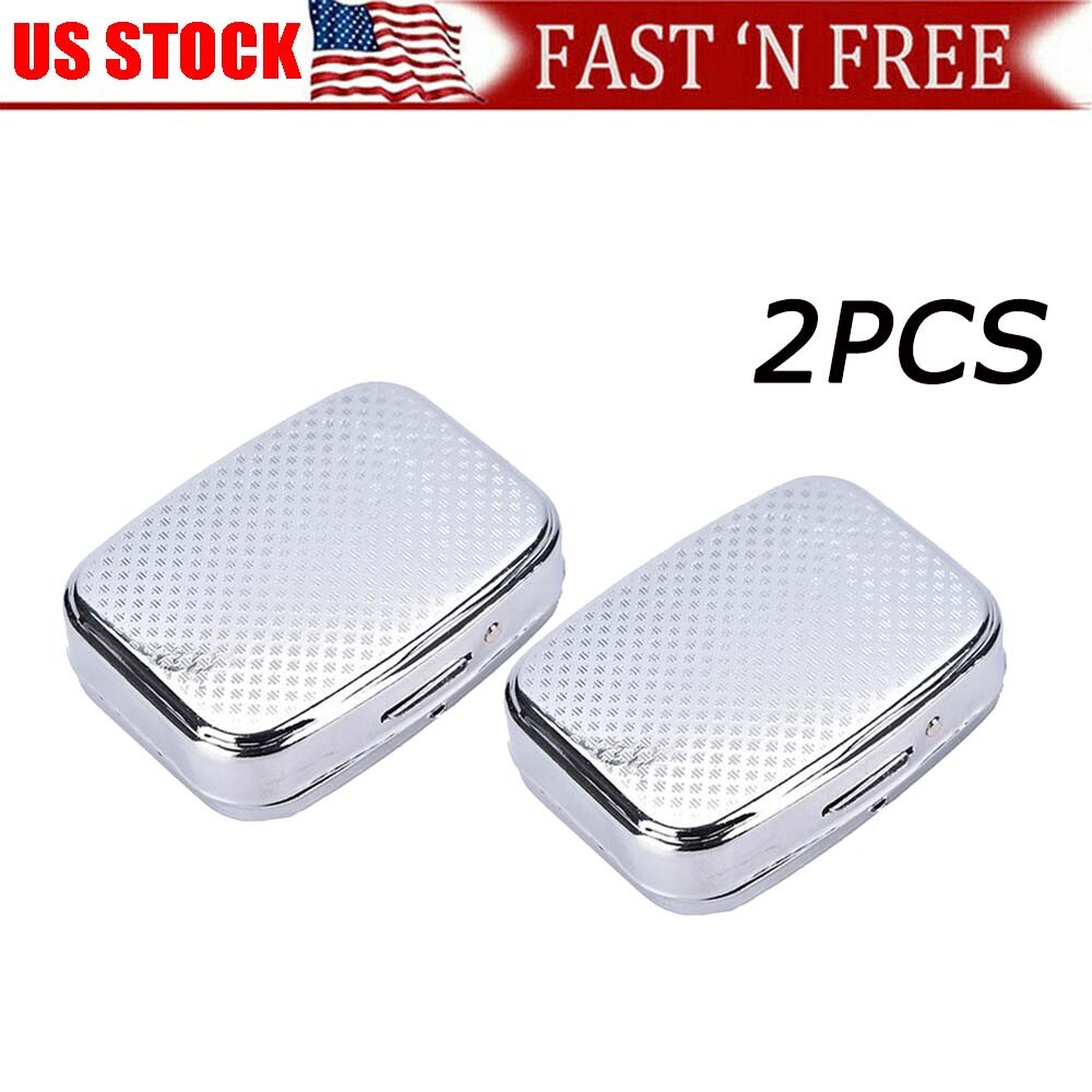 USA 2Pc Small Pill Box Medicine Organizer Portable Container Case Storage Holder