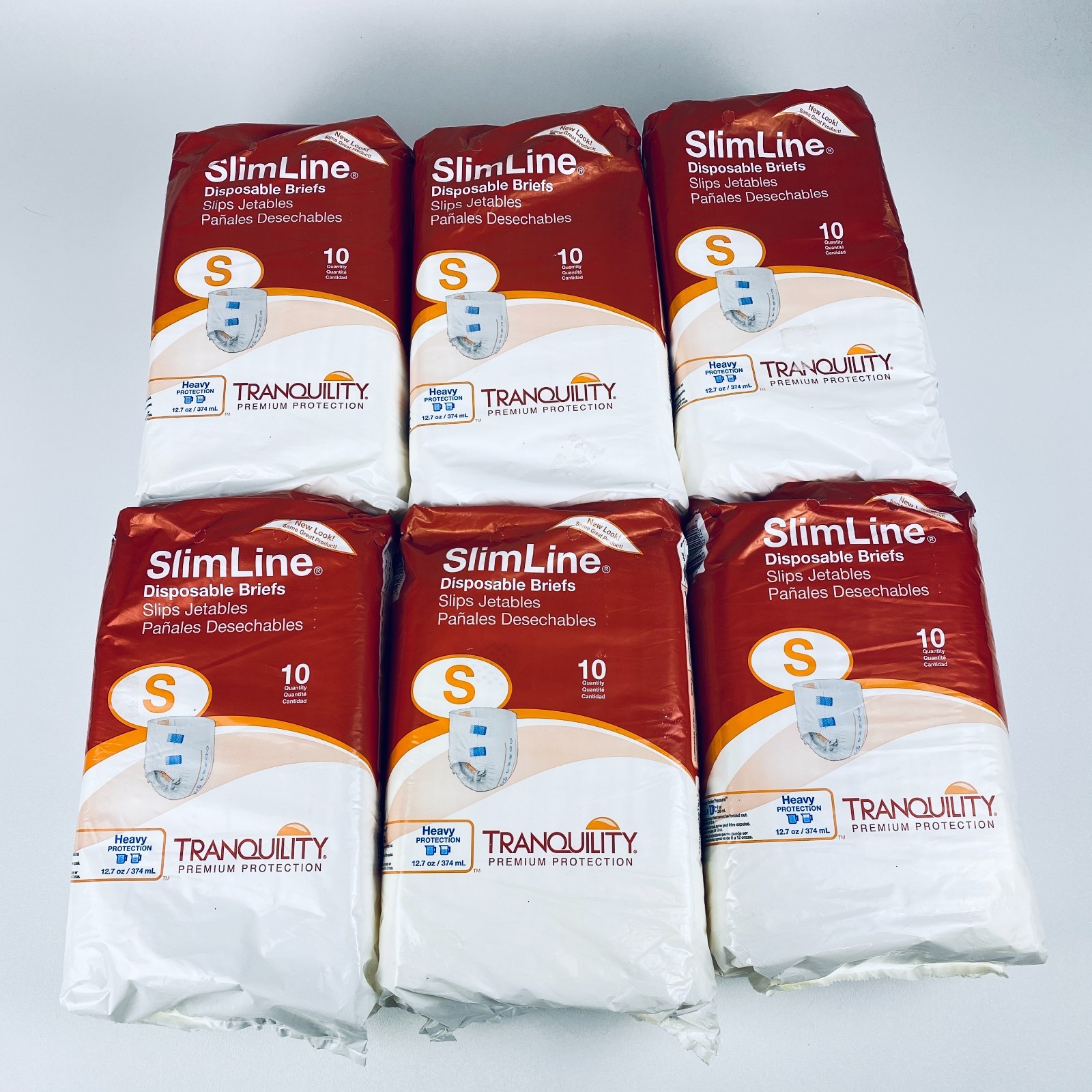 Tranquility Slimline Incontinence Brief S Full Fit 2120 Heavy 60 Ct (6 pk of 10)