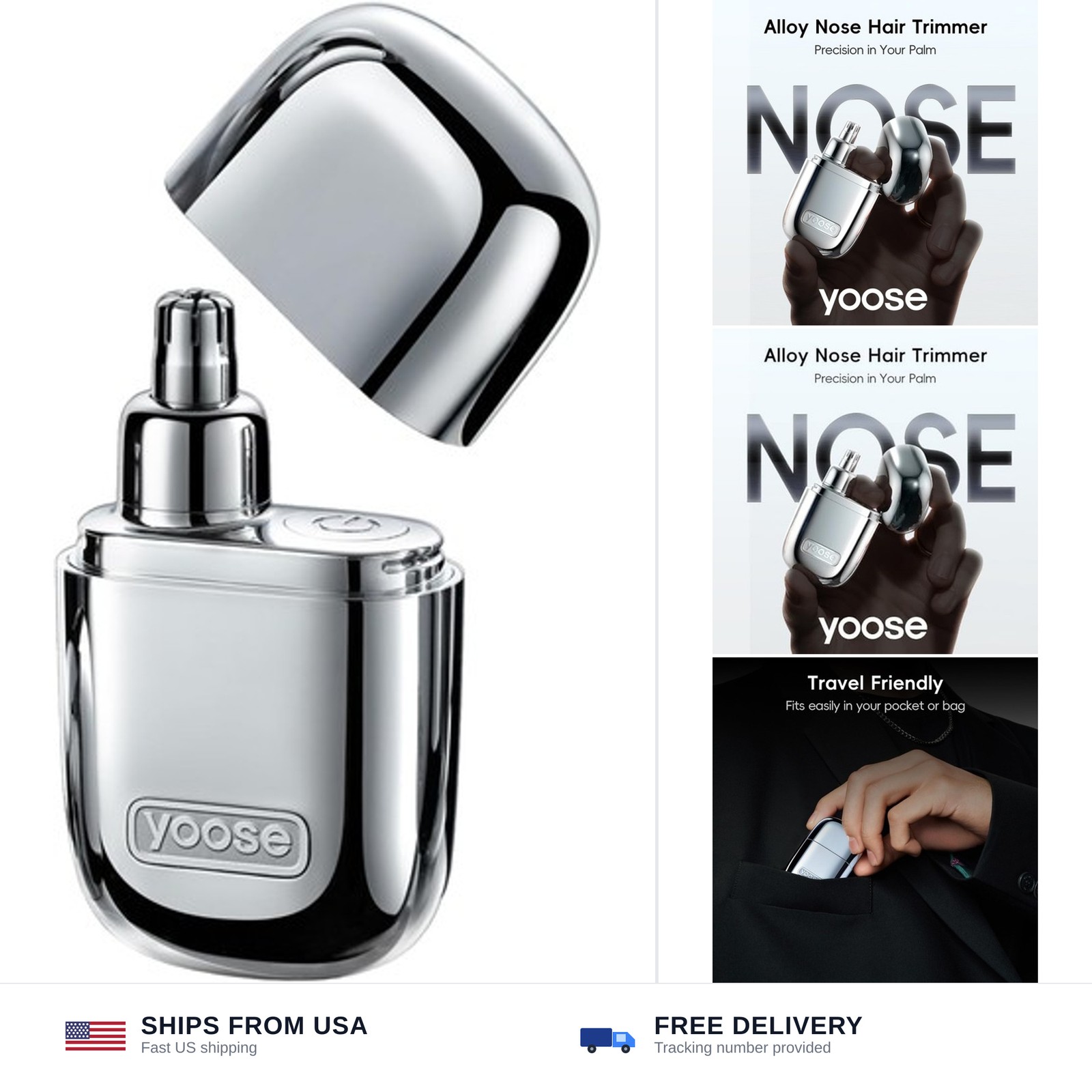 yoose Nose Hair Trimmer for Men and Women, Alloy Unibody, Painless Trimming, …