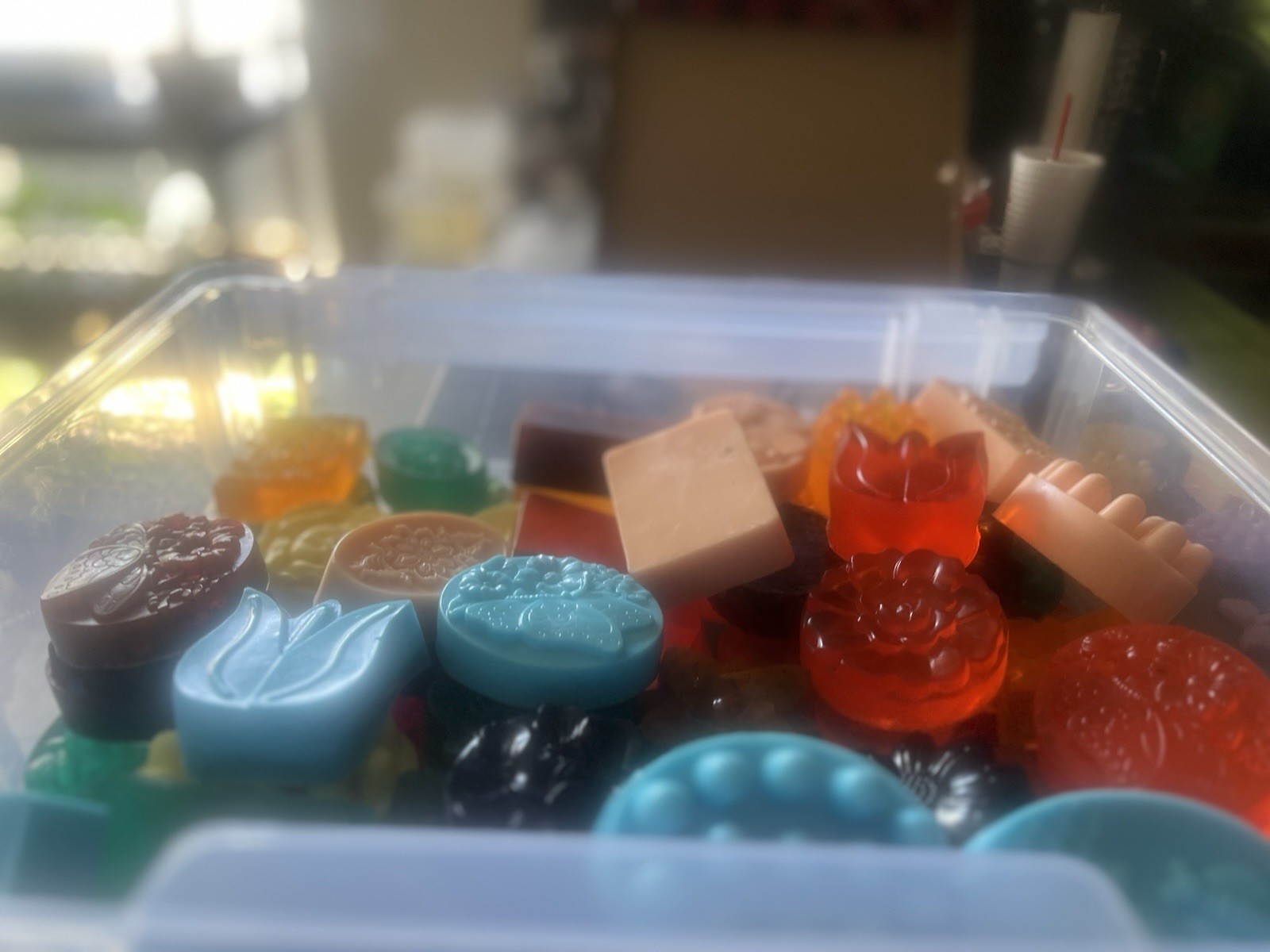 Multicolor Floral Pattern Assorted Soap Set – Rectangular, Disc, Flower Shapes,