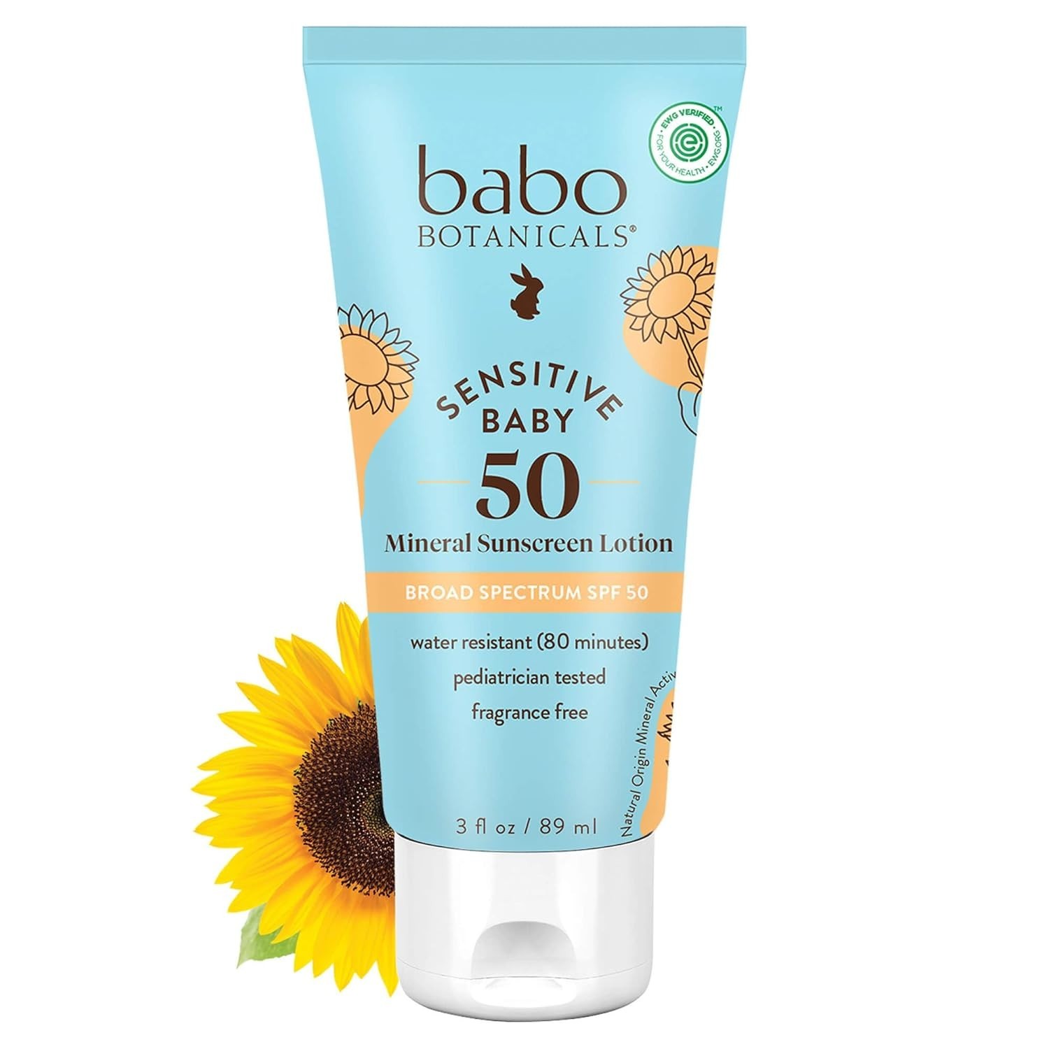 Babo Botanicals Sensitive Baby Mineral Sunscreen Lotion SPF50,For Babies & Kids
