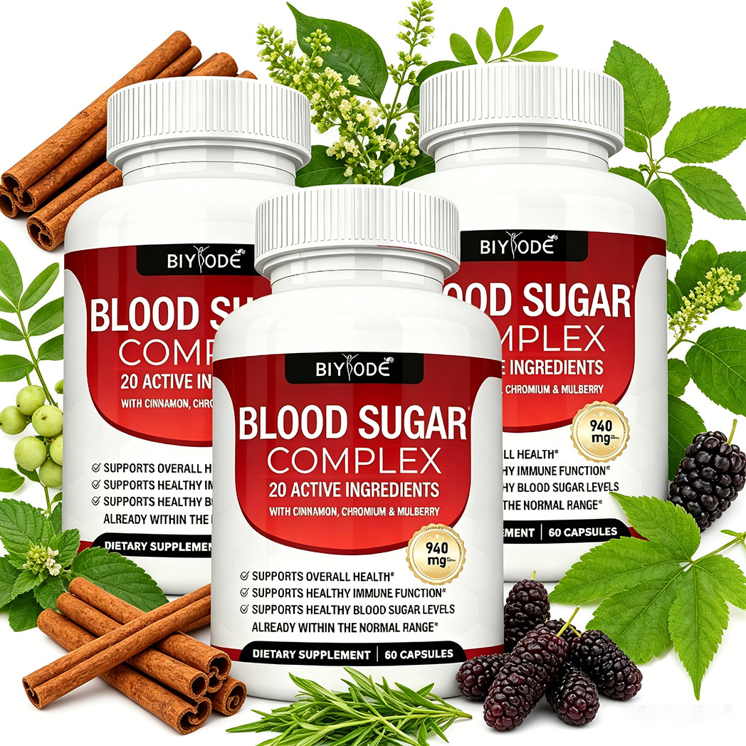 3 Pack Blood Sugar Complex Cinnamon Chromium Bitter Melon 20 Active Ingredients