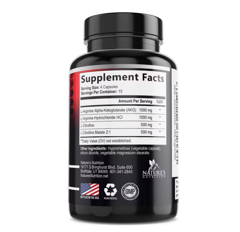 ( 2 pack ) Nitric Oxide Booster 3000mg L-Arginine 3X Extra Strength Capsules