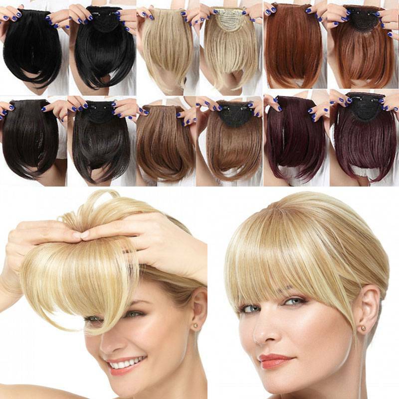 100% Natural Thin Bangs Fringe Clip in Hair Extensions As Human Front Bang Blond