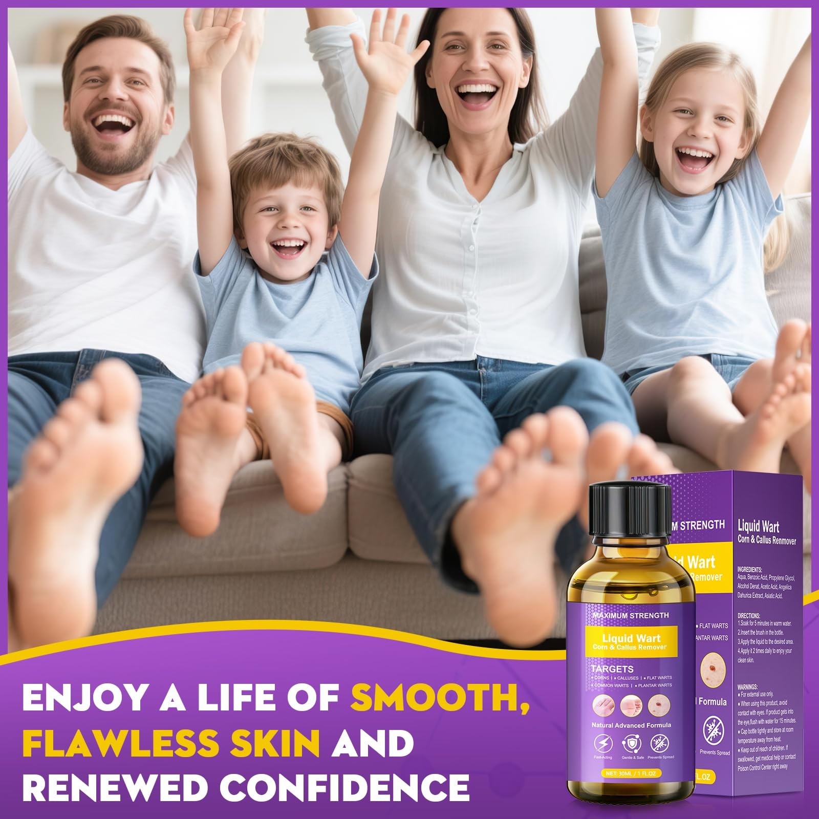 Effective Wart Remover Liquid – Fast Acting Treatment for Plantar, Common & Flat