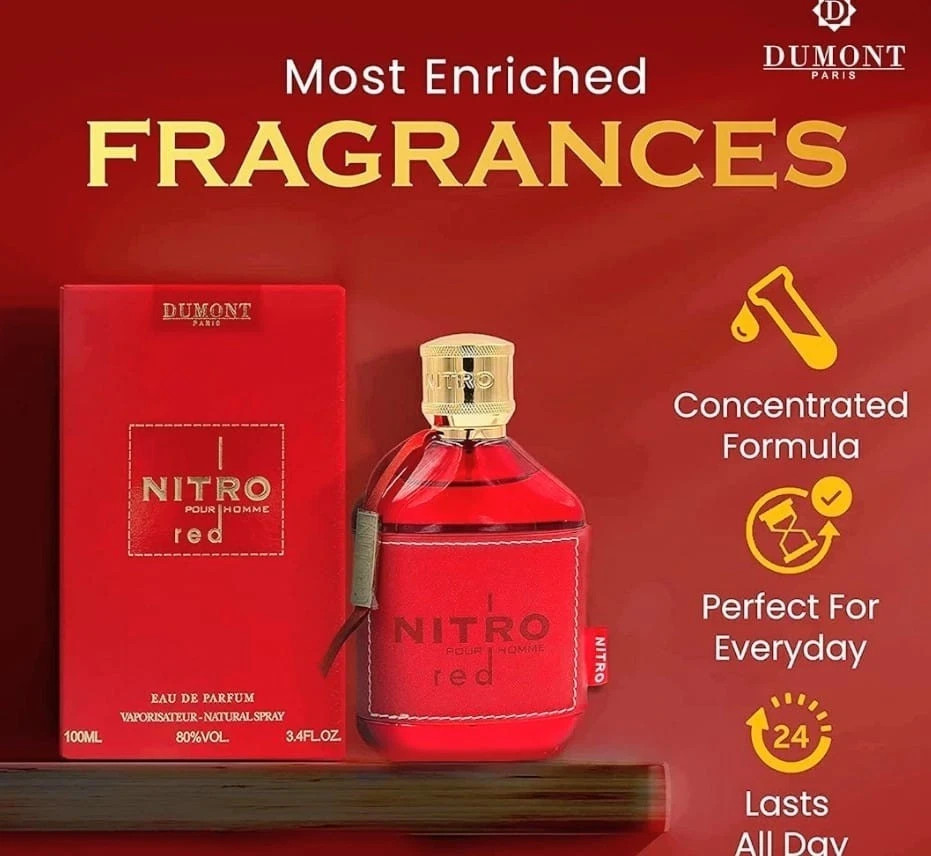 Dumont NITRO RED – 3.4oz – Eau De Cologne / Luxury Perfume for Men- New In Box.