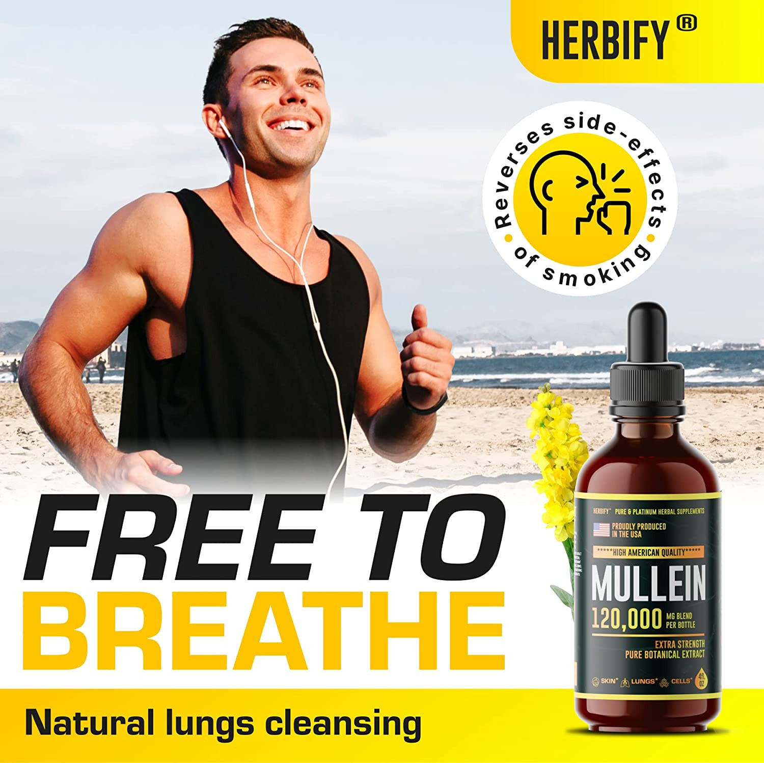 Powerful Mullein Drops – Lung Cleanse & Immune Support – 4 Oz