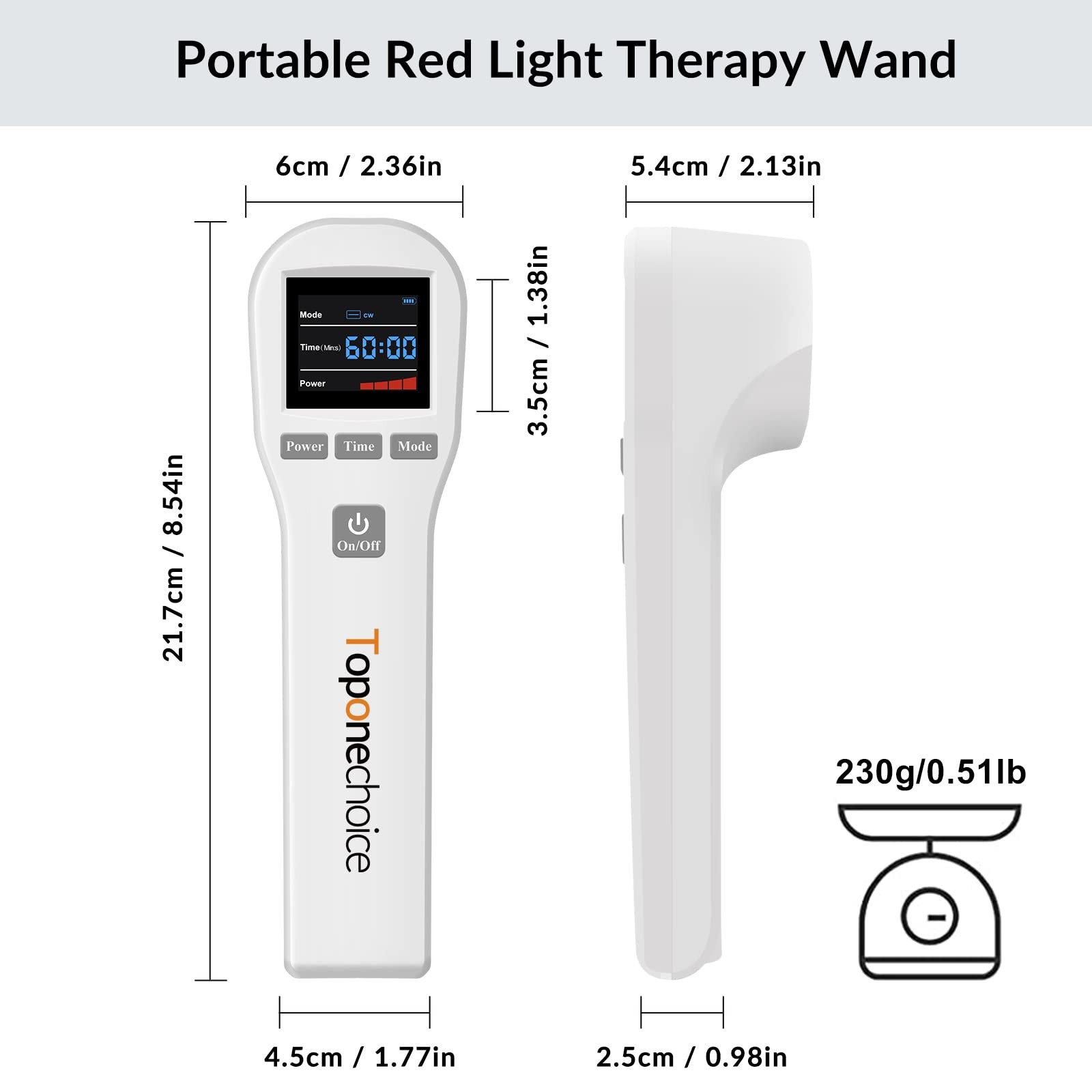 Toponechoice Red Light Therapy Device 4x808nm+16x650nm Near Infrared Light T…