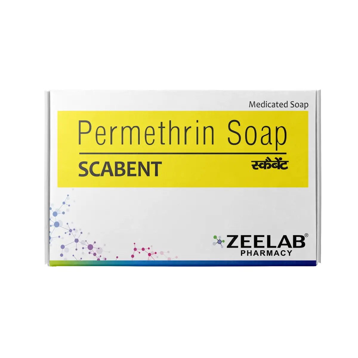 Scabent Soap | Permethrin | Antiparasitic | Reduces itching | 75g | Pack of 3