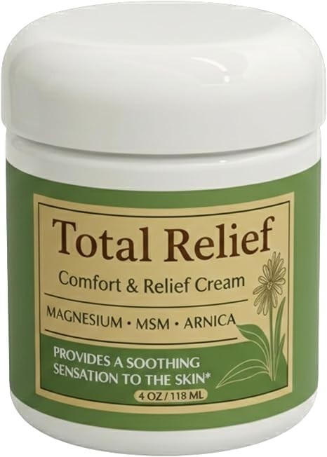 Total Relief Magnesium Cream For Comfort – Fast-Absorbing MSM & Arnica Cream …