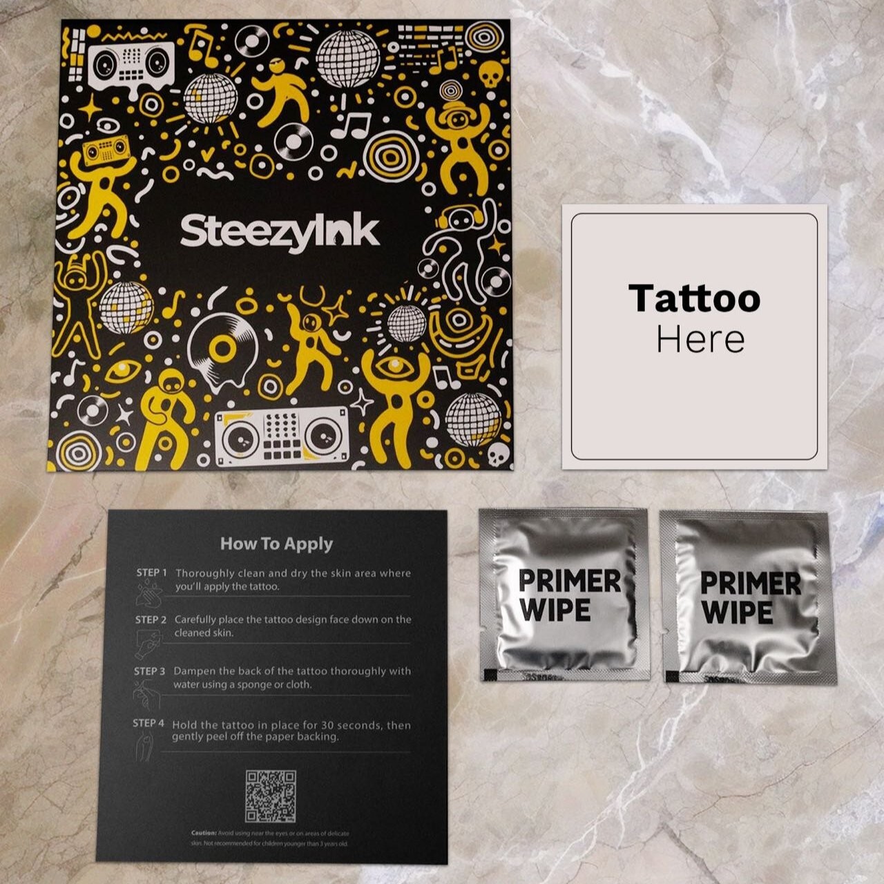 SteezyInk temporary tattoo Explosive Smile last upto 2 weeks 3 x 3 inch