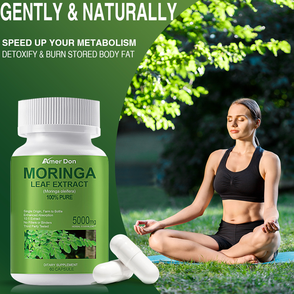 Moringa Oleifera Leaf Organic Extract 5,000mg Serving 100% Pure 60 Capsules