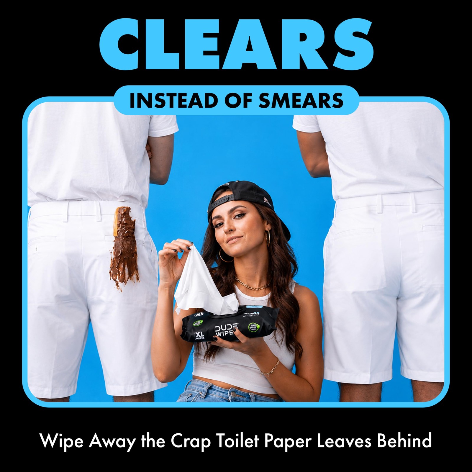 DUDE Wipes Unscented Flushable Wipes Extra Large Adult Wet Wipes for Sensitive