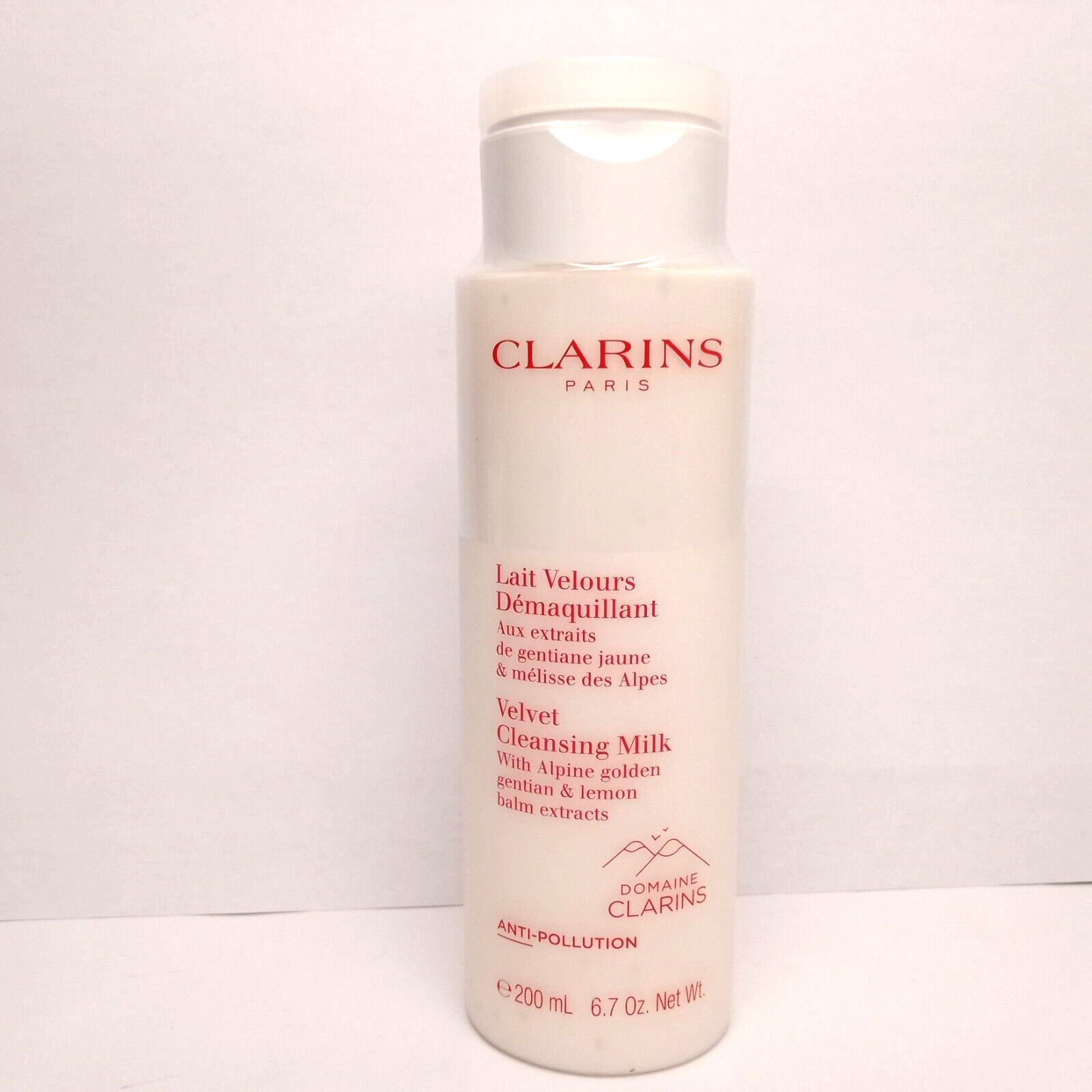 CLARINS VELVET CLEANSING MILK ALPINE GENTIAN LEMON BALM EXTRACTS 6.7OZ SEALED