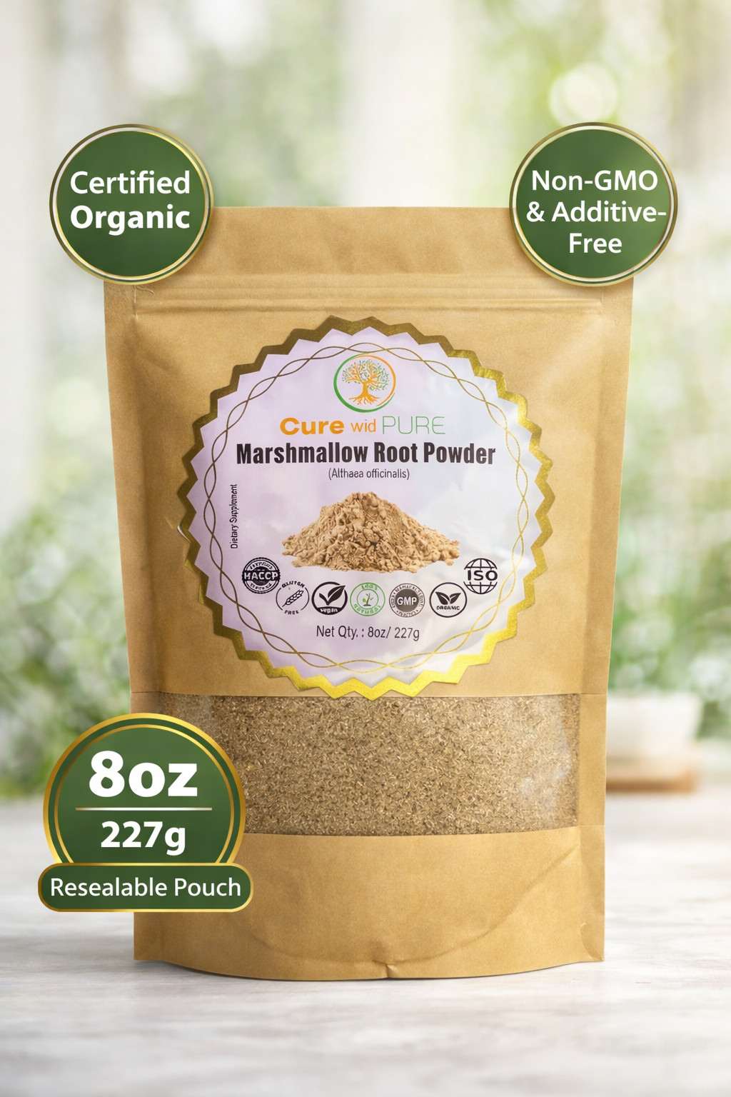Cure wid PURE Marshmallow Root Powder 8oz (227g) – Certified Organic – Althaea o