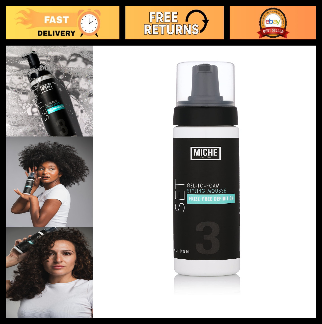 Lightweight Gel to Foam Mousse – All Hair Types, Long-Lasting Hold, Frizz Contro
