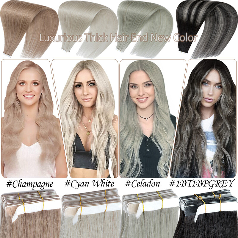 Invibible Thick Tape in Skin Weft Remy Human Hair Extensions 40pcs=100g Ombre