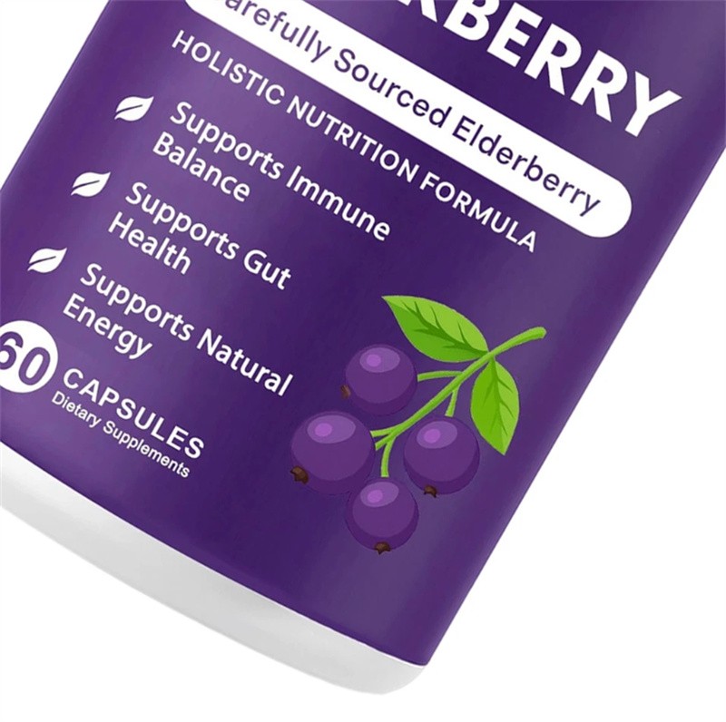 Elvera Elderberry Gut Support Complex – Organic Black Elderberry Soft Capsules