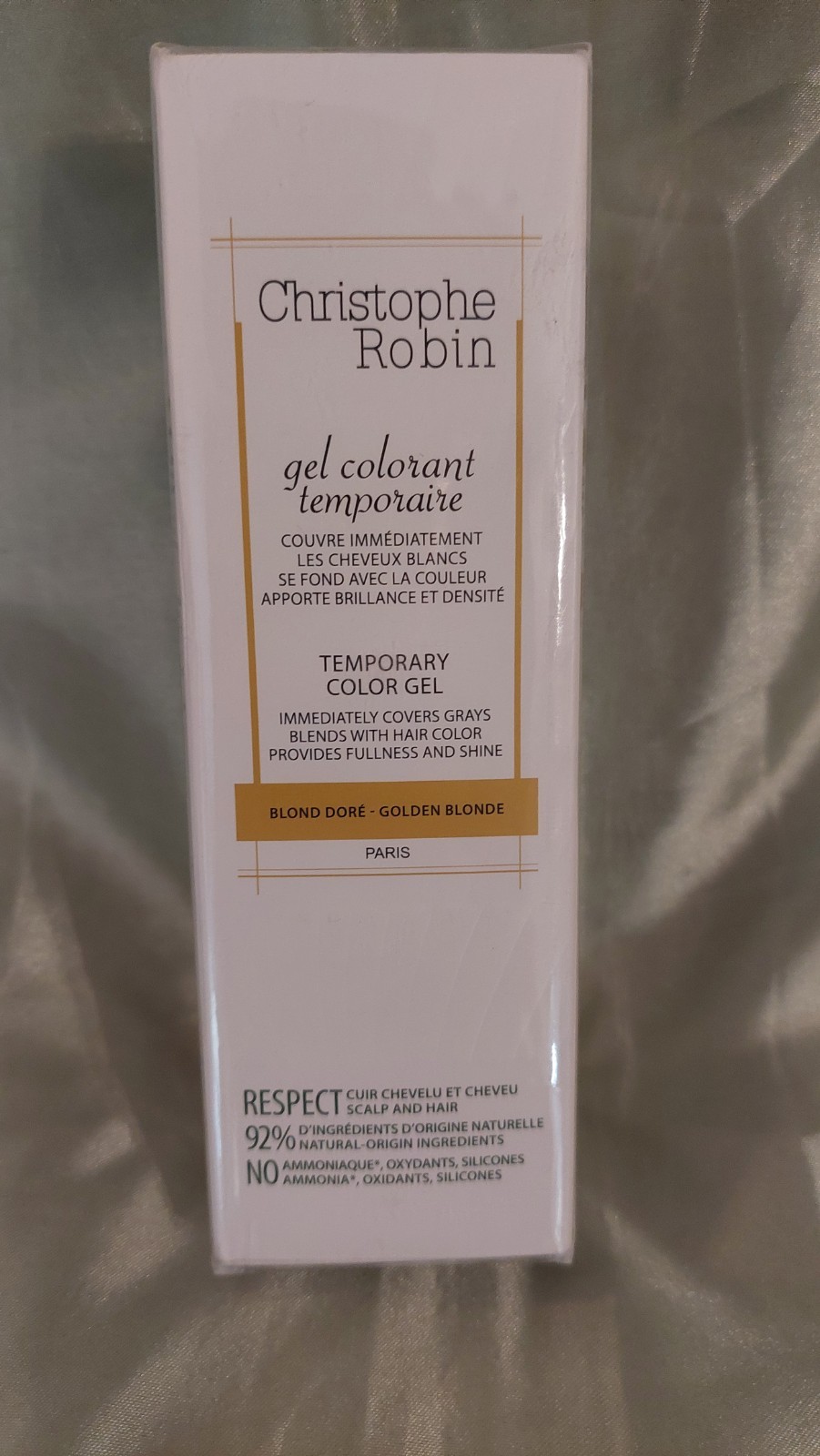 Temporary Color Gel Christophe Robin Golden Blonde 3.4oz Hair Natural Pigment