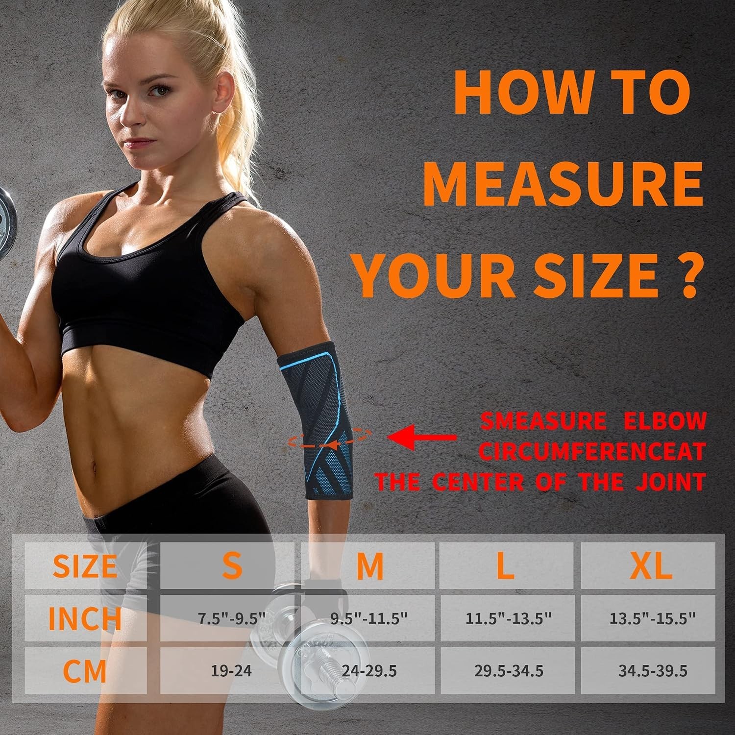 3D Knitted Elbow Compression Sleeve – Medium Size, Perfect for Active Lifestyles
