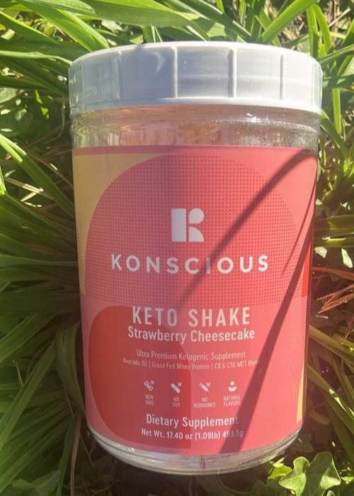 Konscious Keto Shake Strawberry Ketogenic Weight Loss MCT + Whey + Avacado