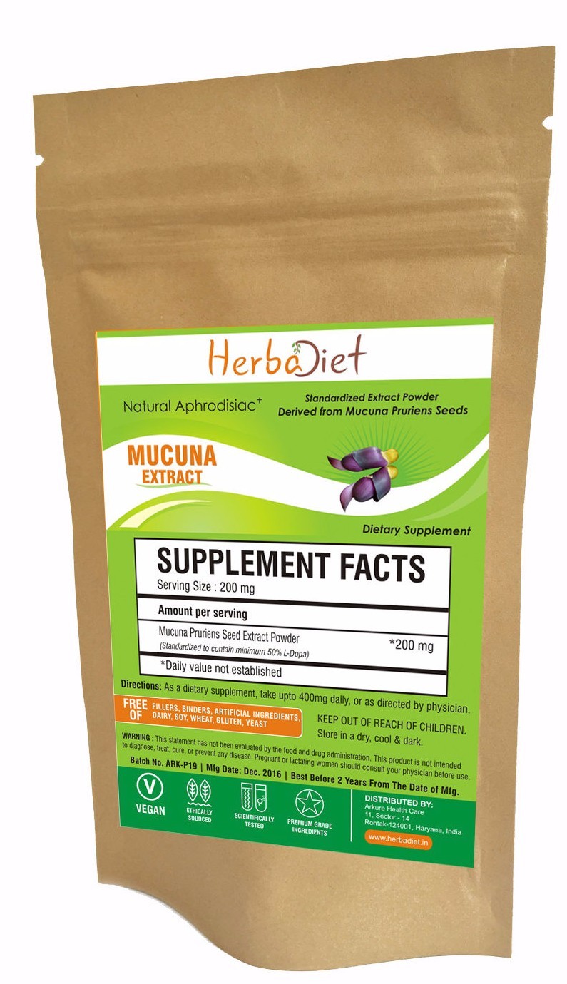 Mucuna Pruriens 50% L-Dopa Extract Powder Dopamine Mood Support