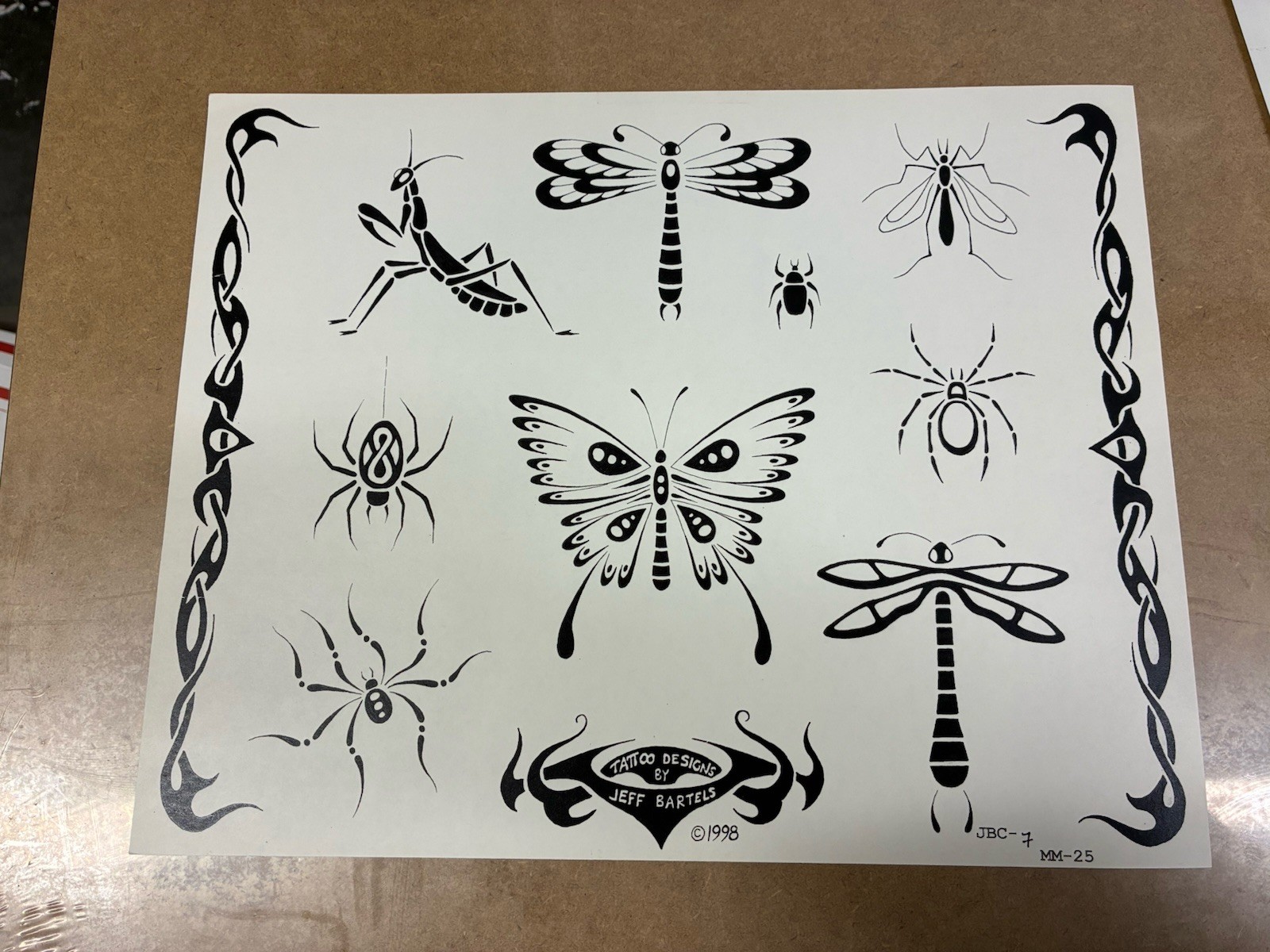 Tattoo Flash Single Sheet Print by Jeff Bartels Traditional Style 11” X 14” Jbc7