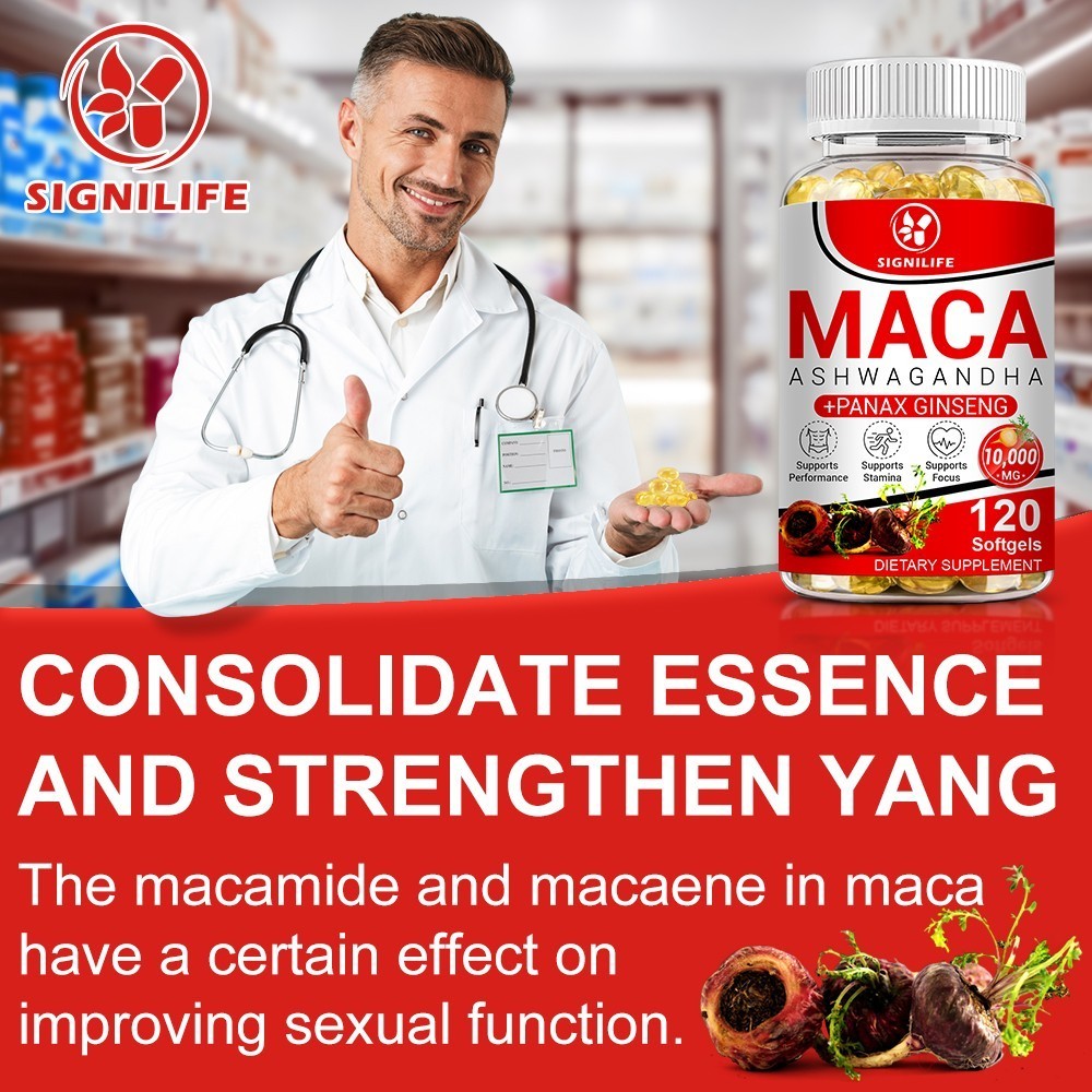 Organic Maca Root Capsules 14000mg, Peruvian Maca Extract for Men & Women 120cap