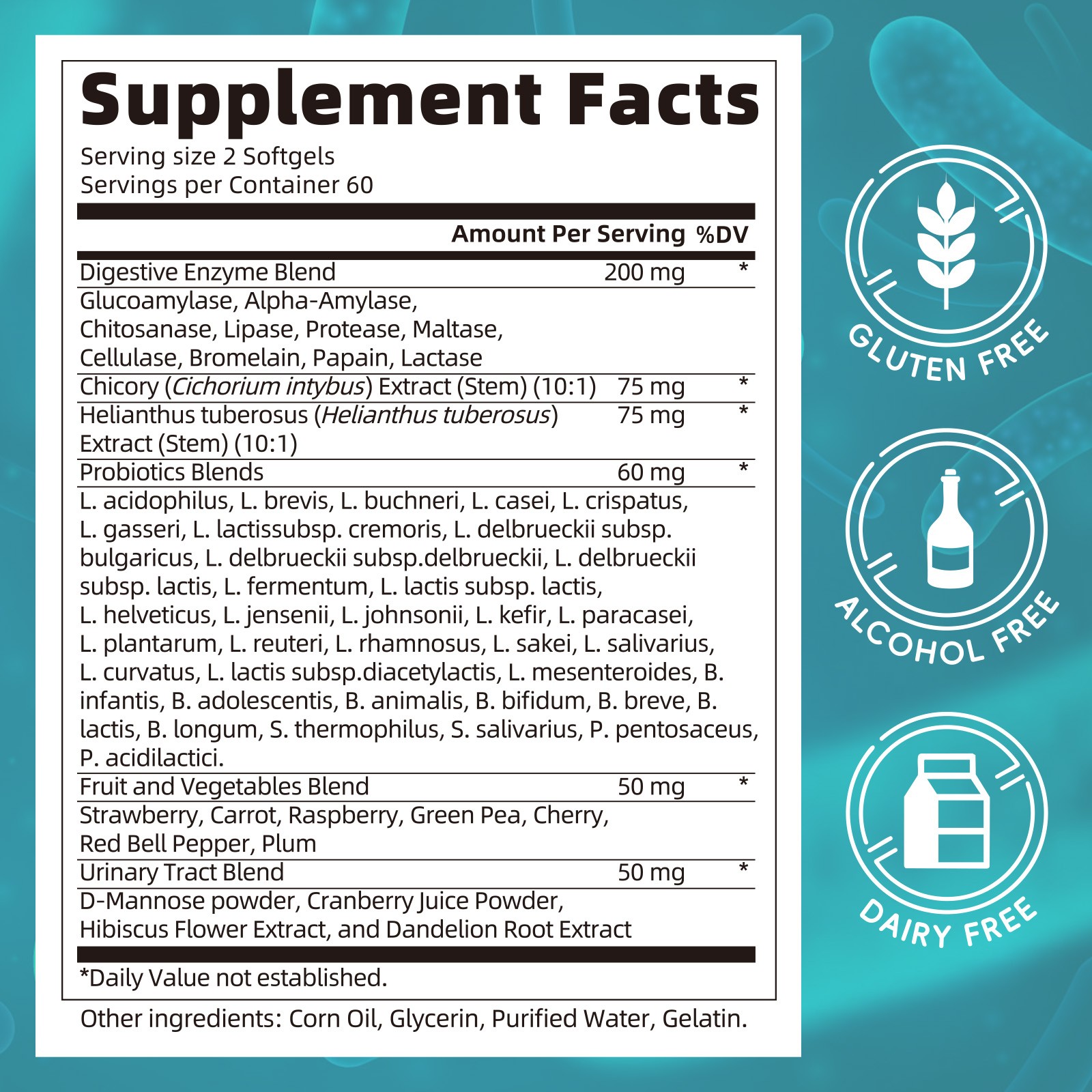 Digestive Enzymes w/ Prebiotic & Probiotics, Gas, Constipation & Bloating Relief