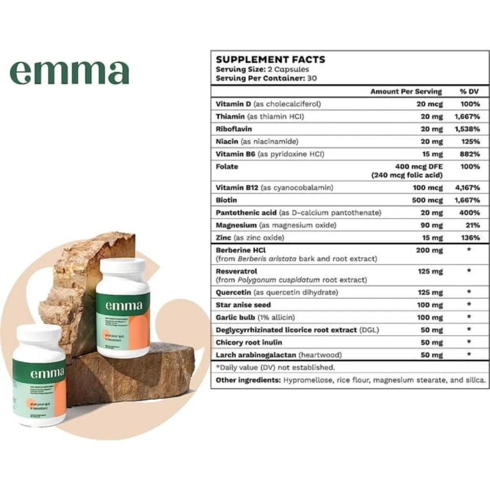 Emma 60 Capsule Improve Energy Digestive Gut Health Boost Metabolism Antioxidant