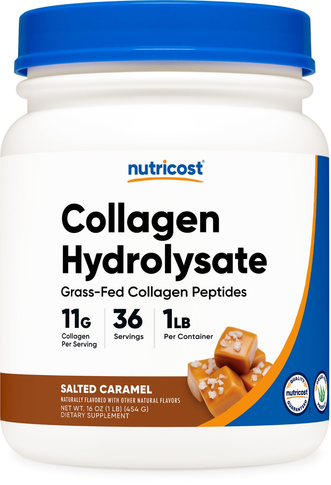 Nutricost Grass-Fed Collagen Powder 1LB (454 G) (Salted Caramel)