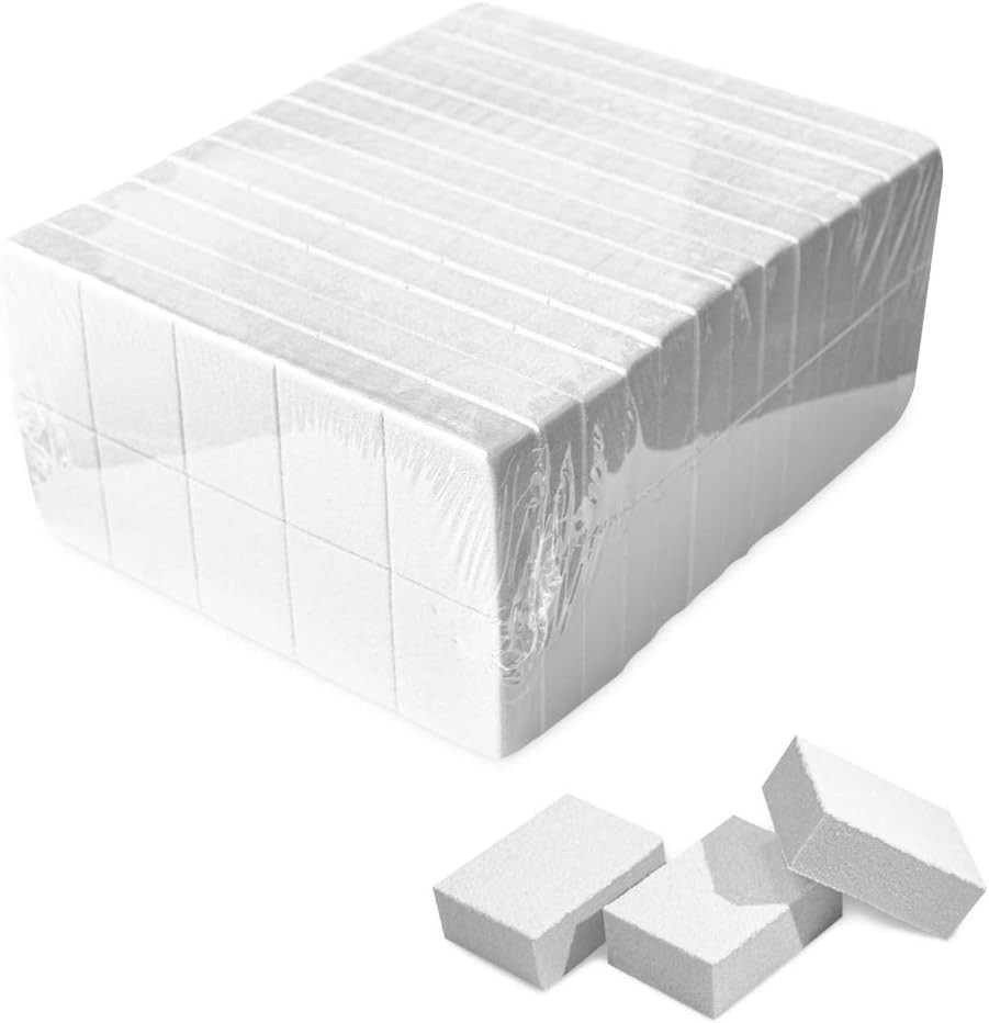 Bzbuy Nail Mini White Buffer Block File 100/180 130 Count (Pack of 1),