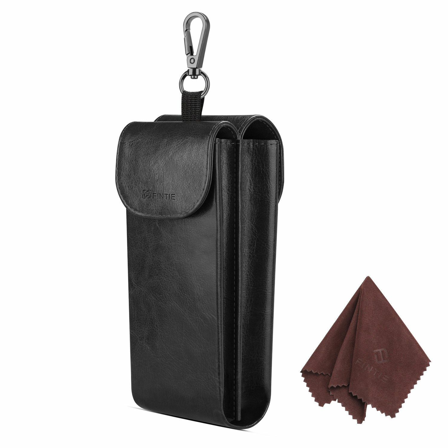 Double Glasses Case with Carabiner Hook Portable Eyeglass Case Sunglasses Pouch