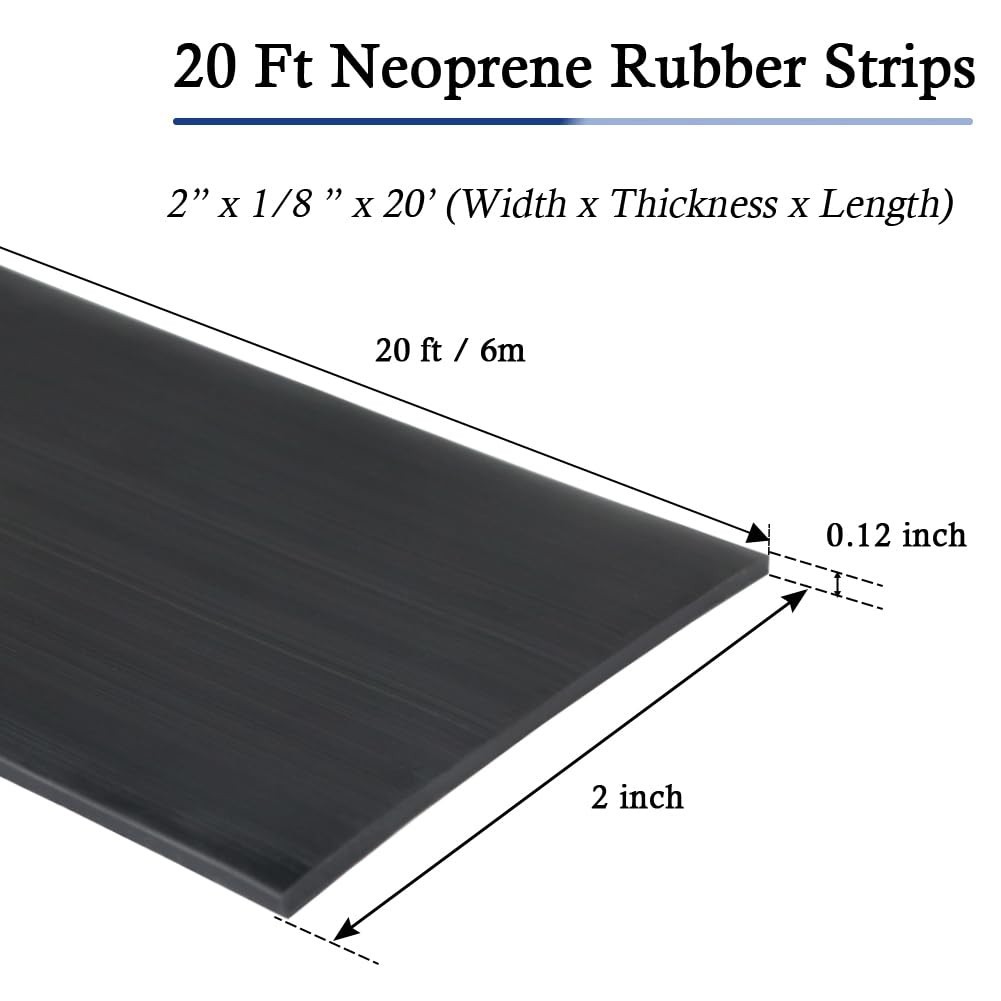 High Quality Neoprene Rubber Rolls – 2″ Wide x 1/8″ Thick