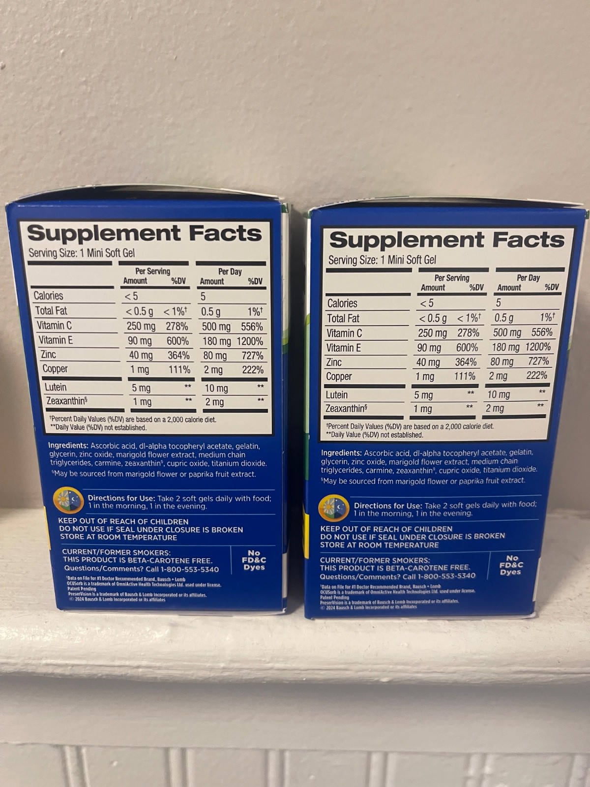 2 BOXES PreserVision AREDS 2 Formula/ 120 Soft Gels Each/Exp 11/2027