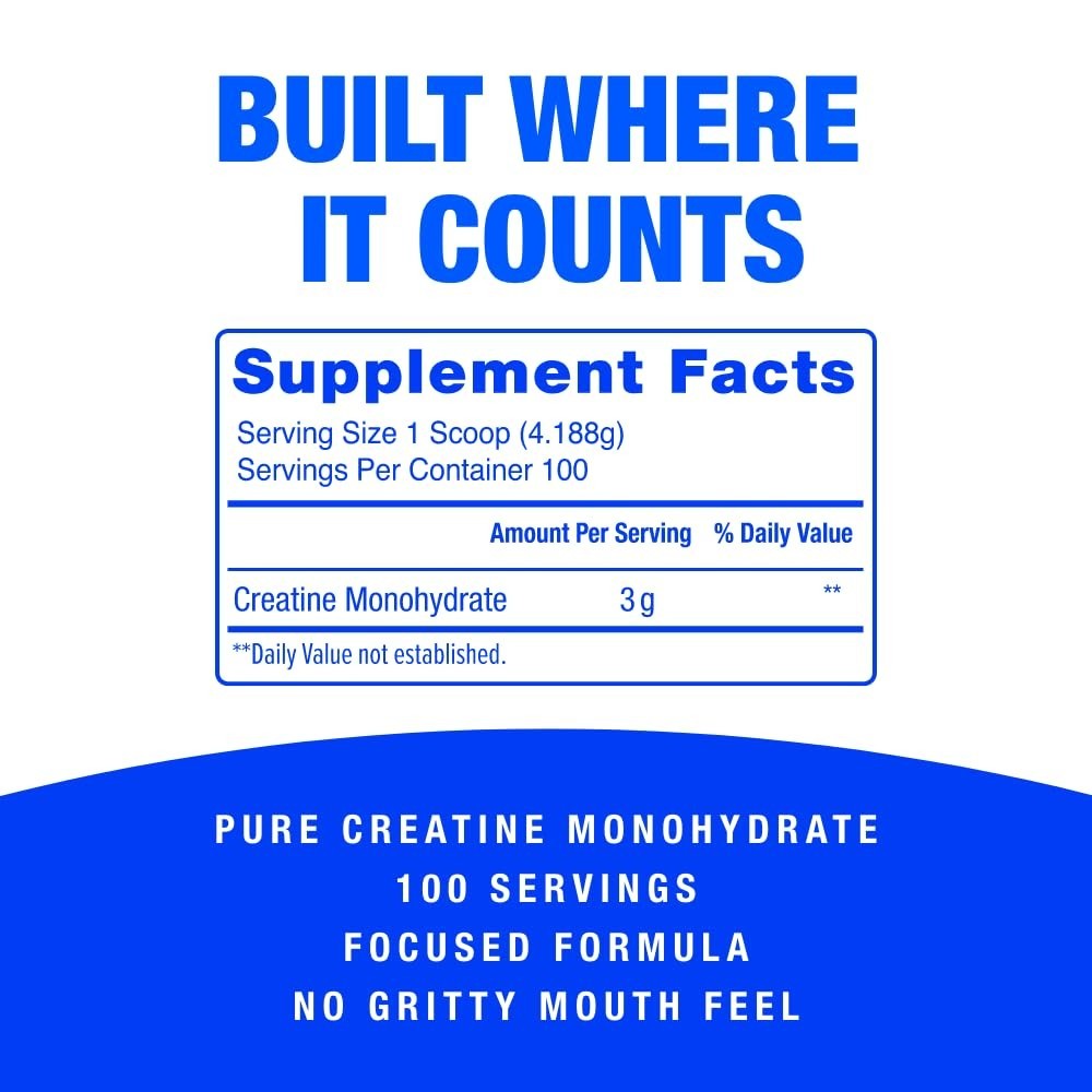 Pure Creatine Monohydrate Powder – Black Raspberry Flavor, Muscle Growth & Energ
