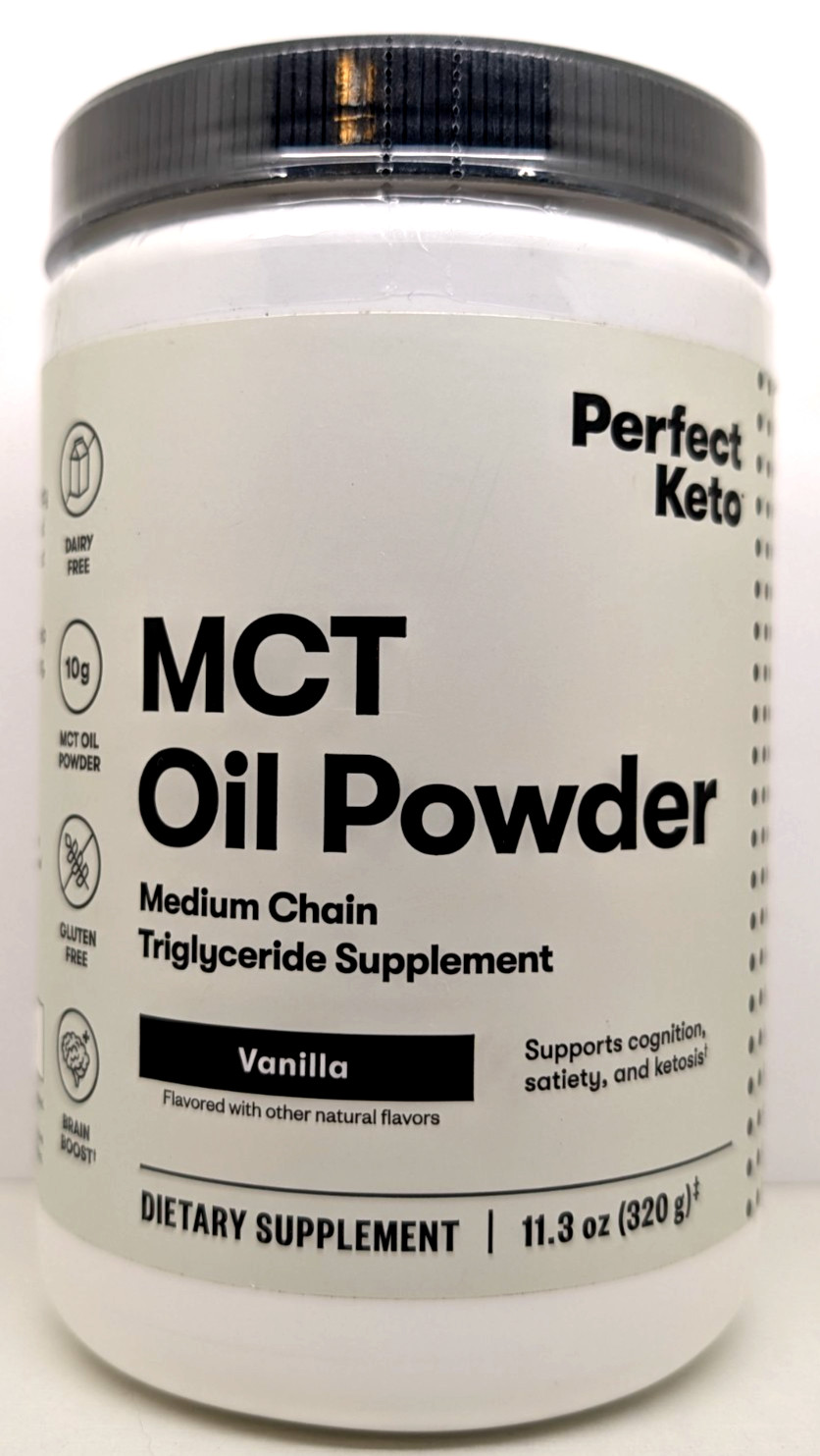 Perfect Keto MCT Oil Powder Vanilla Dietary Supplement 11.3oz Exp 03/28