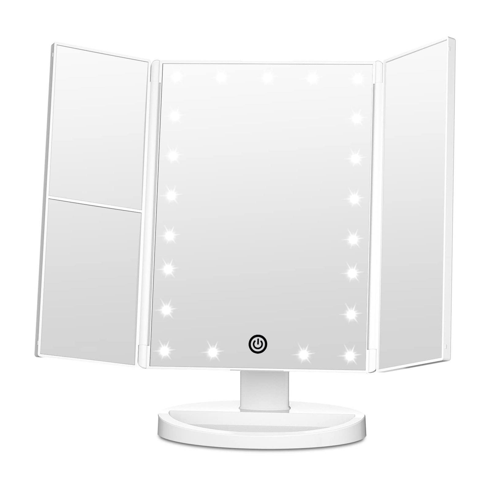 Trifold Vanity Mirror with Lights Lighted Makeup Mirror 2X/3X Magnification 2…