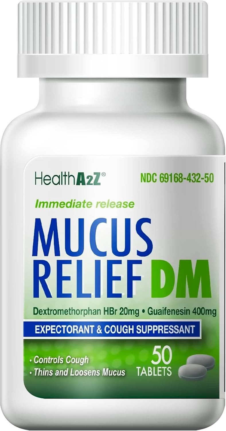 HealthA2Z® Mucus Relief DM | Dextromethorphan HBr 20mg | Guaifenesin 400mg | No