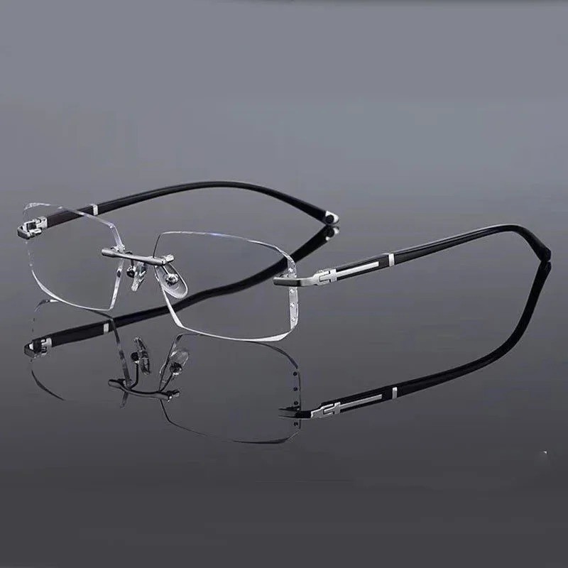 Progressive Multifocal Reading Glasses for Men Blue Light Blocking Titanium Arm